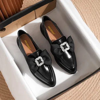 Модная Женская рабочая обувь в Корейском стиле, Удобная для работы, Весна-осень, Новая Офисная Женская обувь с бабочкой и узлом, Zapatos De Mujer