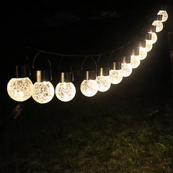 Открытый солнечный подвесной светодиодный светильник Crackle Globe Подвесная RGB лампа, меняющая цвет, фонарь для вечеринки в саду, декор во дворе, дерево