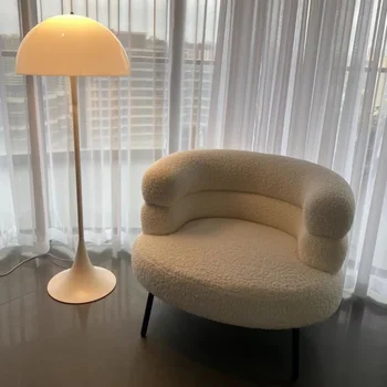 Мебель для гостиной Скандинавский Модерн, Простое кресло из искусственной овечьей шерсти, кресло для макияжа в спальне, Удобный Односпальный диван, Туалетный столик