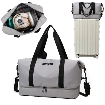Спортивная сумка большой емкости с отделением для обуви, дорожный рюкзак, Мужская Женская спортивная сумка для фитнеса, Регулируемый плечевой ремень, сумки