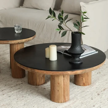 Журнальный столик в японском ретро-стиле, Креативный Домашний Чайный столик в стиле Ваби Саби, Журнальный столик в гостиной малогабаритной квартиры.