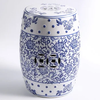 Керамический табурет Цзиндэчжэнь, антикварный бело-голубой фарфоровый керамический табурет