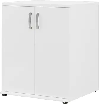 Универсальный Напольный шкаф для хранения Bush Business Furniture с дверцами и полками, белый
