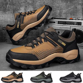 2023 Мужские походные ботинки Большого размера, кожаная уличная обувь для мужчин, нескользящие треккинговые кроссовки, Мужские Удобные Новые поступления