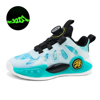 2023 Новые детские кроссовки для мальчиков Баскетбольная обувь для мальчиков Модная детская Спортивная обувь для бега с подсветкой для мальчиков и девочек Теннисные кроссовки