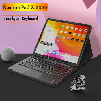 Магнитный Чехол-Клавиатура для Realme Pad Mini 2022 8.7 Беспроводная Сенсорная Панель Чехол-Клавиатура Тонкая Подставка Защитная с Клавиатурой Bluetooth
