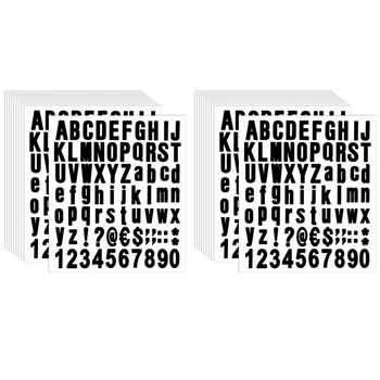 1540 Штук 20 Листов Самоклеящихся Виниловых Букв И цифр, Наклейки с Алфавитными Номерами Для почтового ящика (Черный, 1 дюйм)
