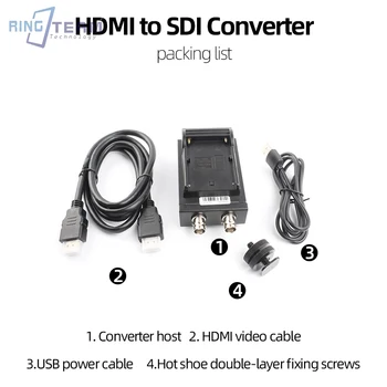 Конвертер адаптера HDMI в SDI + кабель с батарейной пластиной NP-F для подключения компьютерной камеры, передачи аудио-видео с монитора