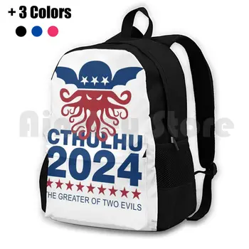 Проголосуйте за Ктулху 2024 Открытый Походный Рюкзак Для Верховой Езды Спортивная Сумка Для Скалолазания Cthulhu Horror Monster Mythos Щупальца Осьминога Hp Geek
