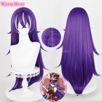 Парик для косплея Chevreuse Genshin Impact 85 см, фиолетовый, серебристый парик, термостойкие синтетические парики аниме для косплея + шапочка для парика