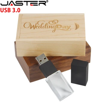 Флэш-накопители JASTER Crystal USB 3.0 128 ГБ Высокоскоростной Флеш-накопитель 64 ГБ Бесплатный Пользовательский Логотип Memory Stick 32 ГБ 16 ГБ 8 ГБ 4 ГБ Креативный Подарок