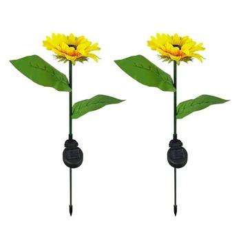 5X Светодиодный солнечный светильник в виде цветка подсолнуха, наружный водонепроницаемый светильник для украшения сада Для украшения газона
