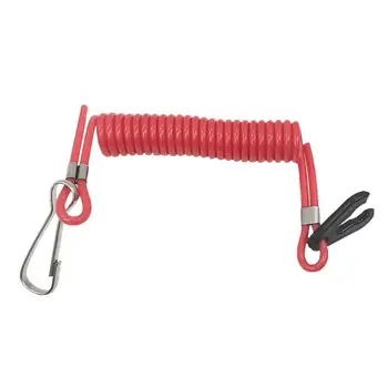 Красный шнур для подвесного выключателя безопасности лодочного двигателя.