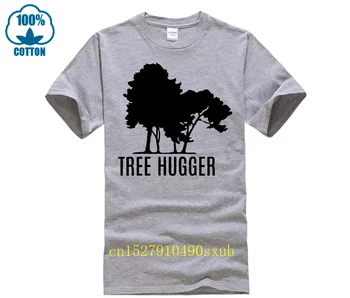 Горячая мужская забавная повседневная футболка с принтом Tree Hugger, Женская Хлопковая футболка Yong, Модная мужская футболка с принтом, Короткий рукав