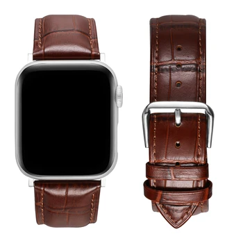 Мужской кожаный браслет на запястье Коричневый черный для Apple Watch band 38/40/41 мм 42/44/45/49 мм iWatch Series 9 8 7 SE 6 5 4 Ultra 2