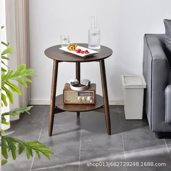 Официальный сайт HOOKI Новый Легкий Роскошный Современный журнальный столик из цельного дерева, прикроватный угловой столик в маленькой квартире, прикроватный столик в гостиной