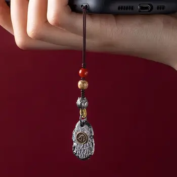 S999 Полностью серебряная цепочка для мобильного телефона марки Twelve Zodiac Fate Buddha, Подвесная веревка, короткий Роскошный Креативный брелок-подвеска