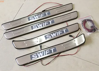 Для Suzuki Swift 2005-2015 светодиодная накладка на Порог из нержавеющей стали, Приветственная педаль, Защита От царапин, автомобильные аксессуары