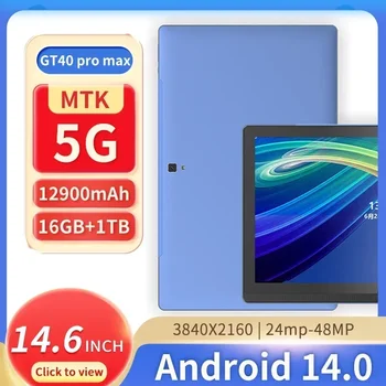 Android 14,0 14-дюймовый планшет 2023 New GT40 16 ГБ + 1 ТБ Google Play с двумя SIM-картами GPS WIFI Gaming Office Global Edition