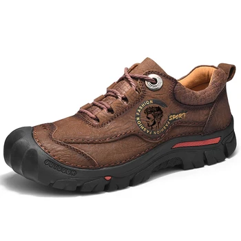 Мужская походная обувь из натуральной кожи, Походная обувь для прогулок на открытом воздухе, удобная повседневная спортивная обувь, мужские кроссовки Zapatos Hombre