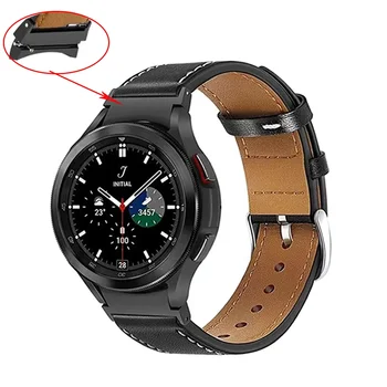 Без Зазоров Кожаный Ремешок Для Samsung Galaxy Watch 5/pro Classic 47-43 мм Смарт-Часы Ремень Браслет Correa Watch 6/5/4 44 мм 40 мм Ремешок