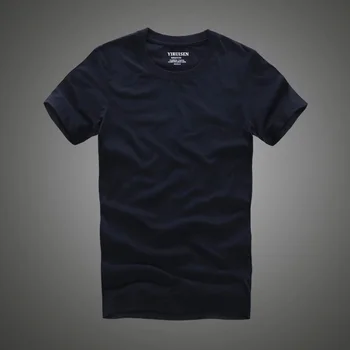 A2911 хлопковая однотонная футболка мужская с коротким рукавом camiseta
