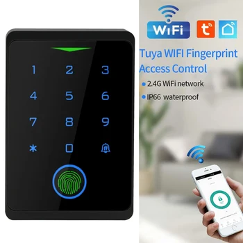 Приложение Tuya IP66 Водонепроницаемый замок раздвижной двери с отпечатками пальцев, Wi-Fi Контроль доступа, Автономная клавиатура, отпечатки пальцев, RFID-карта для входа в дверь