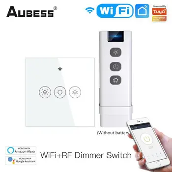 AUBESS Tuya Wifi Smart Wall Touch Sensor Switch Светодиодный Выключатель Затемнения Smart Life APP Поддержка Дистанционного Управления Alexa Google Home