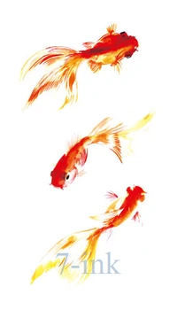 Водонепроницаемая наклейка с временными татуировками Китайская роспись золотая рыбка татутрансфер поддельная флэш-татуировка 10,5 * 6 см для мужчины и женщины