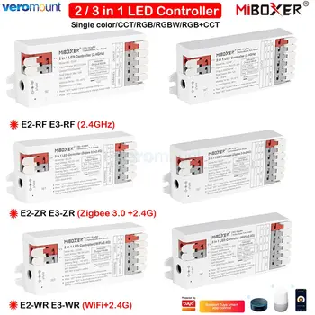 MiBoxer 2 3 в 1 Светодиодный Контроллер WiFi Zigbee 2,4 G RF Контроллер для DC 12V 24V Одноцветная/Двойная белая/RGB/RGBW/RGBCCT Светодиодная лента