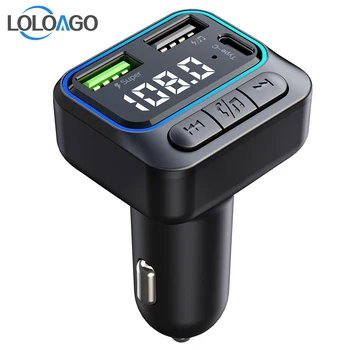 LOLOAGO Автомобильный FM-передатчик MP3-Плеер USB QC3.0 Быстрая Зарядка Автомобильное Зарядное Устройство Беспроводная Громкая Связь Bluetooth 5,0 Автомобильный Комплект FM-Модулятор