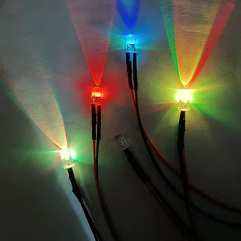 3 мм 5 мм F3 F5 LED 20 см Предварительно проводной Белый Красный Зеленый Синий Желтый УФ RGB диодная Лампа Украшение Светоизлучающий DIY Предварительно припаянный