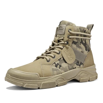 Брендовые мужские походные ботинки, универсальные противоскользящие Износостойкие армейские ботинки с мягким дном, уличные дышащие камуфляжные ботинки для поездок на работу