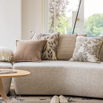 Чехол для диванной подушки в европейском модном художественном стиле, мягкое ретро-коричневое украшение дома, диван для гостиной 45 * 45, универсальная наволочка для подушки