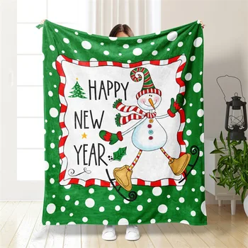 Рождественское одеяло для кроватей, чехол для дивана, Фланелевое покрывало с мультяшным принтом, Рождественская елка, Праздничные украшения, Пушистые мягкие одеяла