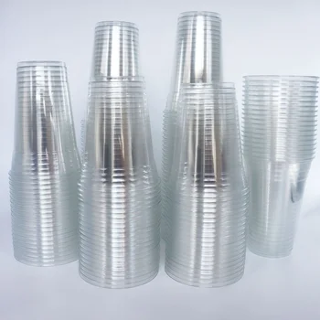 Индивидуальные пластиковые стаканчики прямой продажи от производителя с крышками для питья Чай Кофе Одноразовые стаканчики для напитков