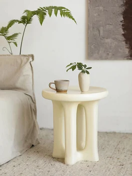 Круглые журнальные столики в Скандинавском стиле Мебель для гостиной Диван Приставной столик Креативная Мебель для дома Creamy Wind Маленькие Чайные столики
