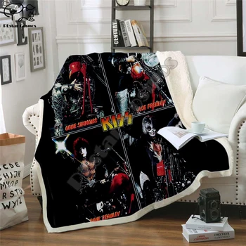 Plstar Cosmos Band KISS Rock & Roll All Nite Party Одеяло с 3D принтом Шерп Одеяло на Кровать Домашний Текстиль Сказочный стиль-11