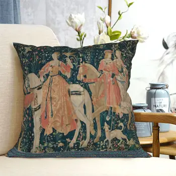 Средневековый гобелен - наволочка, мягкая подушка, наволочка для кровати, декоративная подушка для дивана