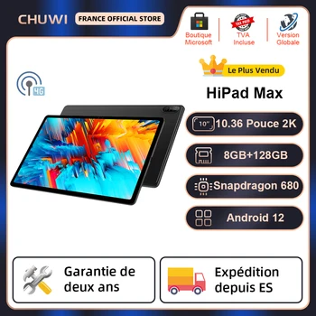 CHUWI HiPad Max 10,36-дюймовый Экран 2K Восьмиядерный процессор Snapdragon 680 8 ГБ DDR4 128 ГБ Памяти UFS 4G LTE Android 12 Планшет Widevine L1