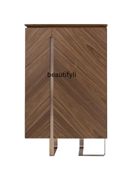 Винный шкаф из орехового дерева Итальянский Легкий Роскошный Сервант из массива Дерева Дизайнерский Шкафчик Мебель на заказ