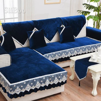 Современный синий флисовый бархатный чехол для дивана чехлы для мебели секционные чехлы для диванов для гостиной fundas de sofa SP4881