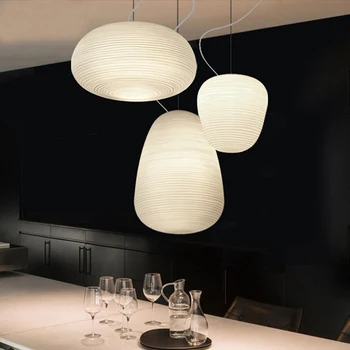 Постмодернистские светодиодные подвесные светильники из молочно-белого стекла, подвесная люстра в виде вихревого кокона, декор для гостиной, ресторана, подвесной светильник