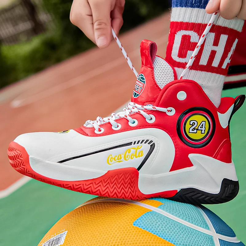 2023 Горячие детские кроссовки, детская баскетбольная обувь, Дышащая удобная спортивная обувь для мальчиков, кроссовки для тренировок на открытом воздухе для ребенка