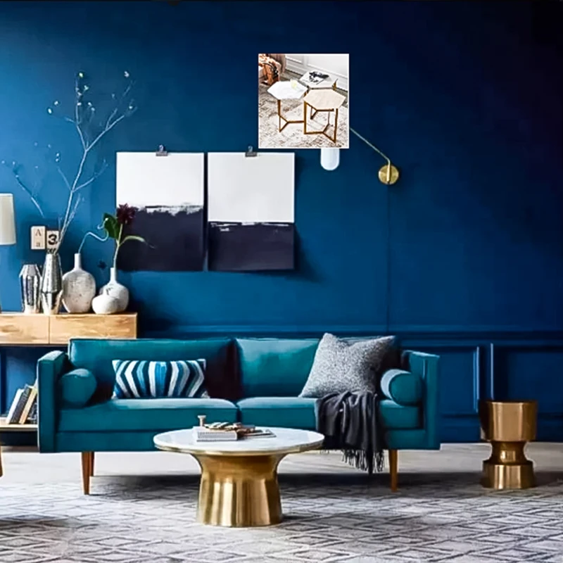 Роскошный Круглый журнальный столик из стекловолокна для гостиной, металлический диван, приставной столик, креативная Золотая Круглая мебель Tavolino Da Salotto